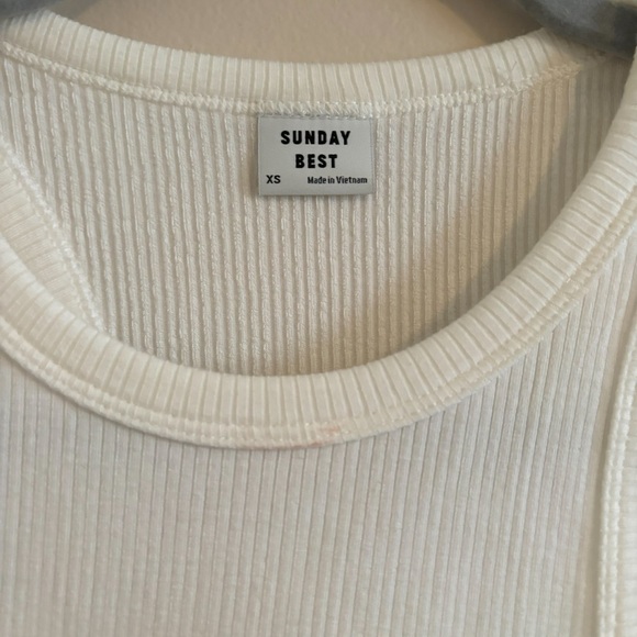 White Ribbed Tank Top - Picture 2 of 2